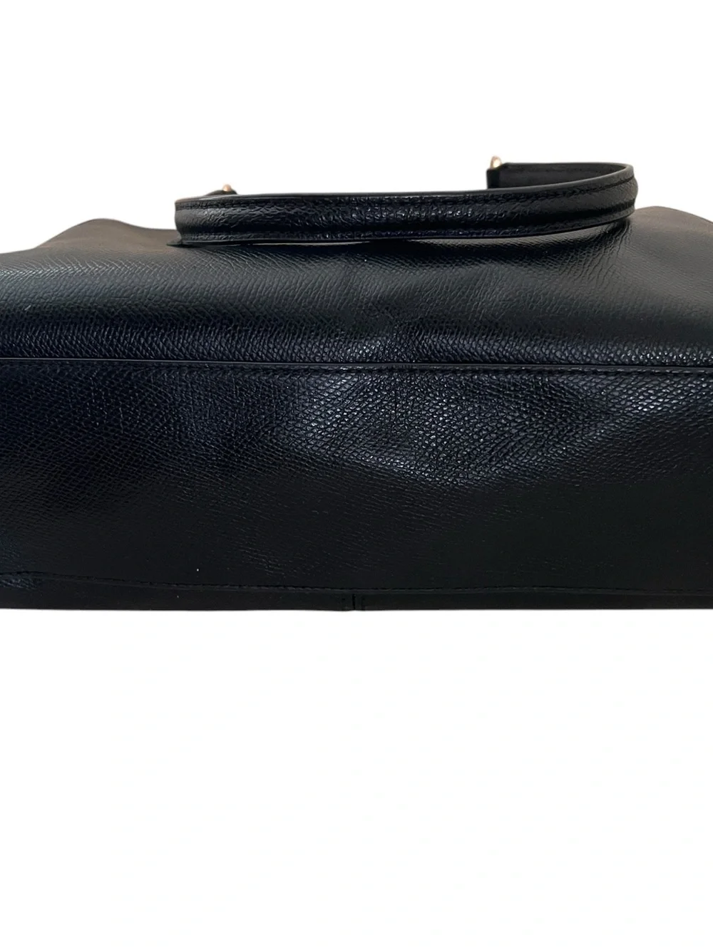 Coach Black Leather Satchel with Gold Accents
